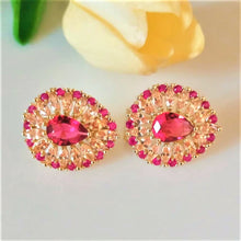 Load image into Gallery viewer, Ruby & Citrine Studs