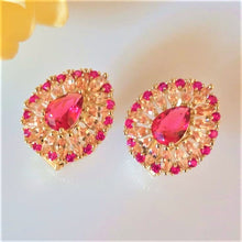 Load image into Gallery viewer, Ruby & Citrine Studs