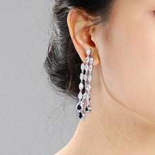 Load image into Gallery viewer, Blue Sapphire CZ Dangle earrings - Enumu