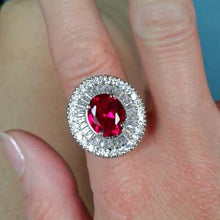 Load image into Gallery viewer, Super Big Ruby and CZ Ring - Enumu