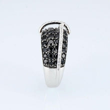Load image into Gallery viewer, Sterling Silver Black Sapphire & CZ Ring - Enumu