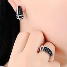 Load image into Gallery viewer, Sterling Silver Black Sapphire & CZ set - Enumu