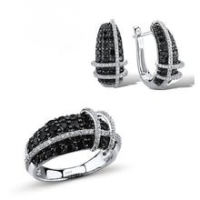 Load image into Gallery viewer, Sterling Silver Black Sapphire & CZ set - Enumu