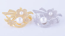 Load image into Gallery viewer, YGP Pearl Flower Brooch or Saree Pin - Enumu