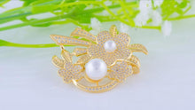 Load image into Gallery viewer, YGP Pearl Flower Brooch or Saree Pin - Enumu