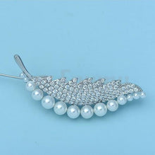 Load image into Gallery viewer, Pearl Leaf Brooch or Saree Pin - Enumu