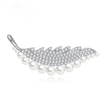 Load image into Gallery viewer, Pearl Leaf Brooch or Saree Pin - Enumu