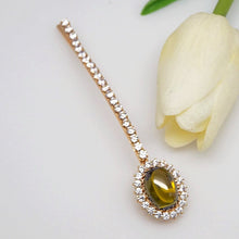Load image into Gallery viewer, Uncut Peridot and CZ Hair Clip - Enumu