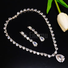 Load image into Gallery viewer, Diamond Necklace with Earrings Set - Enumu