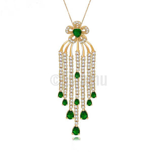 Super Big Emerald Pendant with Chain - Enumu