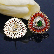 Load image into Gallery viewer, Orange Spessartine & Emerald Studs - Enumu