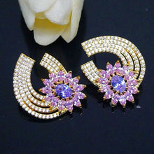 Load image into Gallery viewer, YGP Super Big Tourmaline CZ Flower  Studs - Enumu