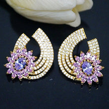 Load image into Gallery viewer, YGP Super Big Tourmaline CZ Flower  Studs - Enumu