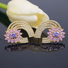 Load image into Gallery viewer, YGP Super Big Tourmaline CZ Flower  Studs - Enumu
