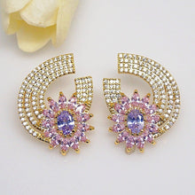 Load image into Gallery viewer, YGP Super Big Tourmaline CZ Flower  Studs - Enumu