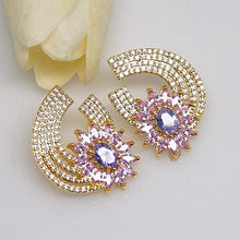 Load image into Gallery viewer, YGP Super Big Tourmaline CZ Flower  Studs - Enumu