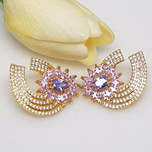 Load image into Gallery viewer, YGP Super Big Tourmaline CZ Flower  Studs - Enumu