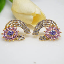 Load image into Gallery viewer, YGP Super Big Tourmaline CZ Flower  Studs - Enumu