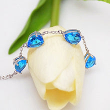 Load image into Gallery viewer, Aquamarine Long Pendant with Chain - Enumu