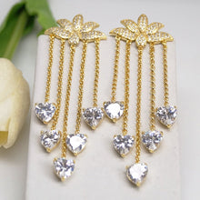 Load image into Gallery viewer, Super Long Lotus Swiss Zircon Dangle Earrings - Enumu
