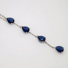Load image into Gallery viewer, Blue Sapphire Long Pendant with Chain - Enumu