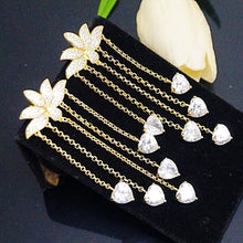 Load image into Gallery viewer, Super Long Lotus Swiss Zircon Dangle Earrings - Enumu