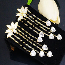 Load image into Gallery viewer, Super Long Lotus Swiss Zircon Dangle Earrings - Enumu