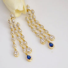 Load image into Gallery viewer, Blue Sapphire CZ Dangle earrings - Enumu