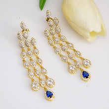 Load image into Gallery viewer, Blue Sapphire CZ Dangle earrings - Enumu