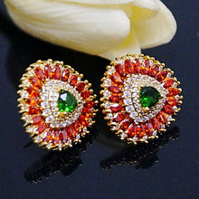 Load image into Gallery viewer, Orange Spessartine & Emerald Studs - Enumu