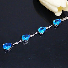 Load image into Gallery viewer, Aquamarine Long Pendant with Chain - Enumu