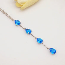 Load image into Gallery viewer, Aquamarine Long Pendant with Chain - Enumu