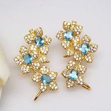 Load image into Gallery viewer, Light Blue Aquamarine Flower Studs - Enumu