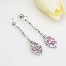 Load image into Gallery viewer, Pink Tourmaline Designer Long Dangle Earrings - Enumu