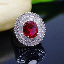 Load image into Gallery viewer, Super Big Ruby and CZ Ring - Enumu