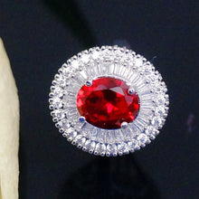 Load image into Gallery viewer, Super Big Ruby and CZ Ring - Enumu