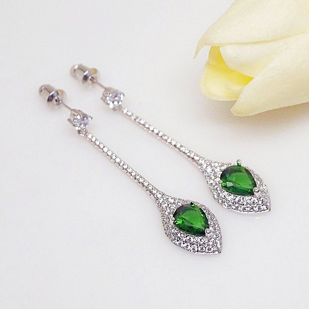 Designer top emerald earrings