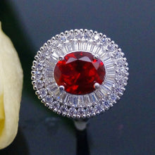 Load image into Gallery viewer, Super Big Ruby and CZ Ring - Enumu