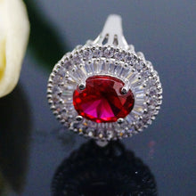 Load image into Gallery viewer, Super Big Ruby and CZ Ring - Enumu