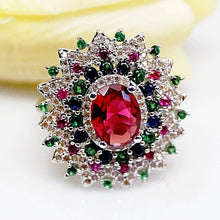 Load image into Gallery viewer, Super Big Multi Colour Ruby Ring - Enumu