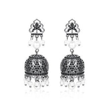 Load image into Gallery viewer, BGP Black Sapphire Pearl Jhumka /Jhumki Earrings - Enumu