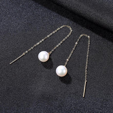 Load image into Gallery viewer, Pure 18K Gold Natural Pearl Dangle Earrings - Enumu