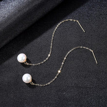 Load image into Gallery viewer, Pure 18K Gold Natural Pearl Dangle Earrings - Enumu
