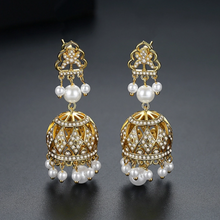 Load image into Gallery viewer, YGP Zircon Pearl Jhumka /Jhumki Earrings - Enumu