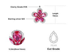 Load image into Gallery viewer, Pure 92.5 Sterling Silver 5.24 Ct Ruby Flower Studs - Enumu