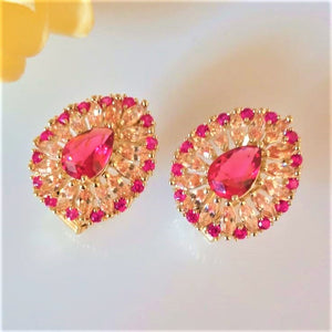 Ruby & Citrine Studs