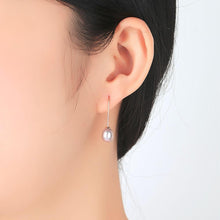 Load image into Gallery viewer, Pure 92.5 Sterling Silver Natural Pearl Dangle Earrings - Enumu