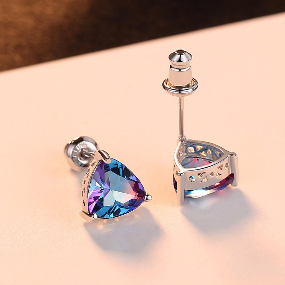 Sterling Silver Rainbow Fire Mystic Topaz Studs
