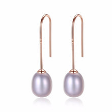 Load image into Gallery viewer, Pure 92.5 Sterling Silver Natural Pearl Dangle Earrings - Enumu