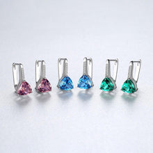 Load image into Gallery viewer, Sterling Silver Blue Topaz Hoops - Enumu